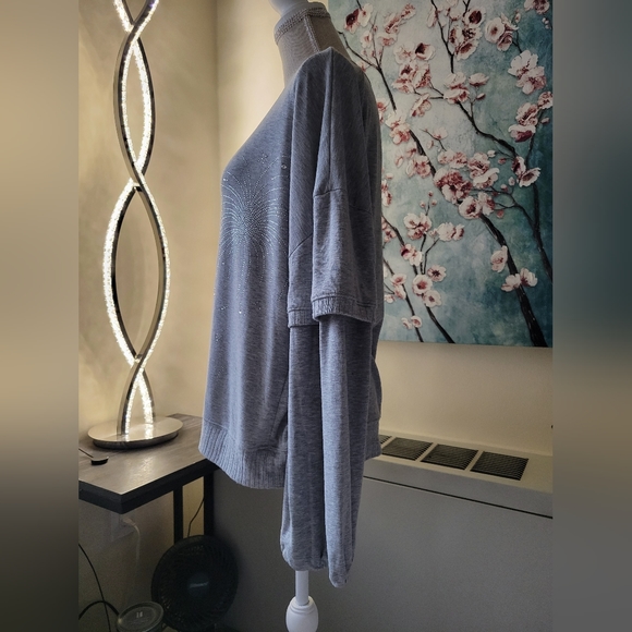 Gray and Sparkly Silver Top - Picture 4 of 10